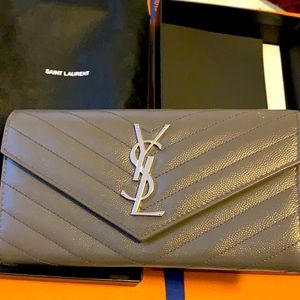 Brand New YSL Saint Laurent Monogram Flap Wallet